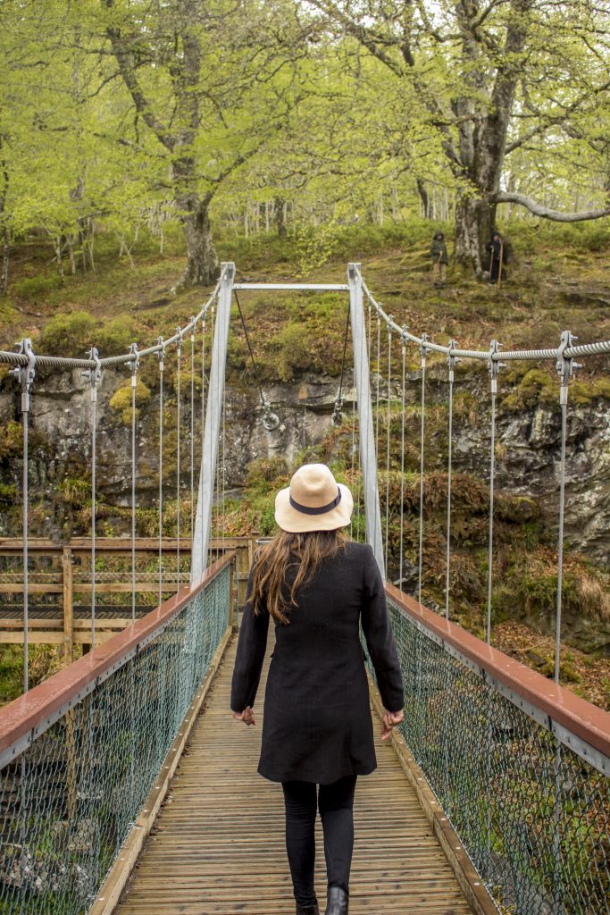 Haggis Adventures Highland Fling Tour Scotland Day 2 - Suspension Bridge