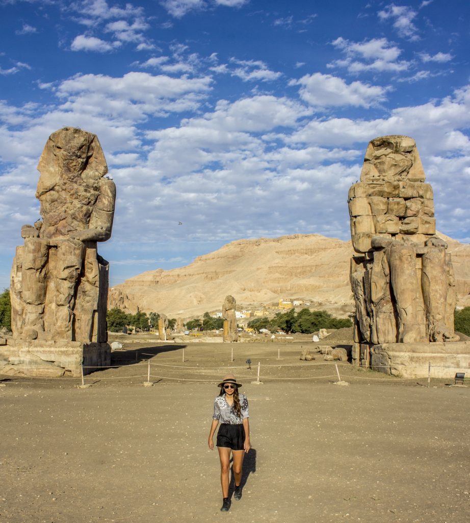 Colossi of Memnon valley of the kings- Travel Talk Tours Solo female travel egypt