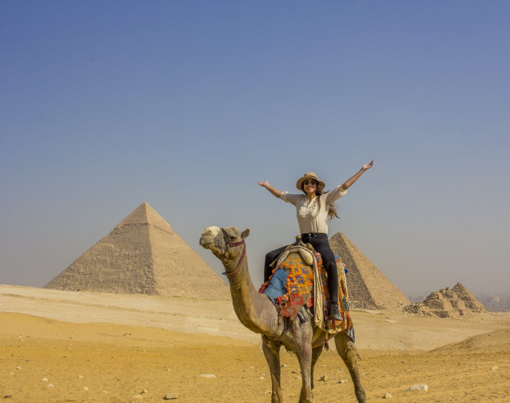 On camel pyramids of giza cairo - Travel Talk Tours Solo female travel egypt