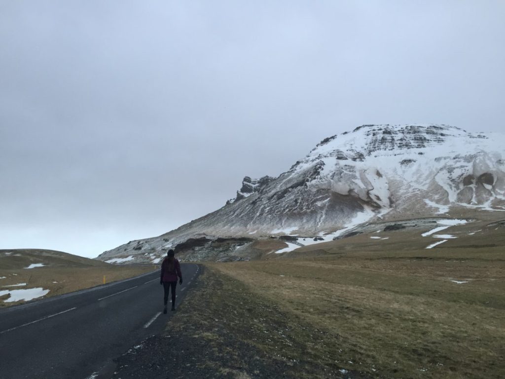 driving on the way to vik Iceland solo female travel roadtrip
