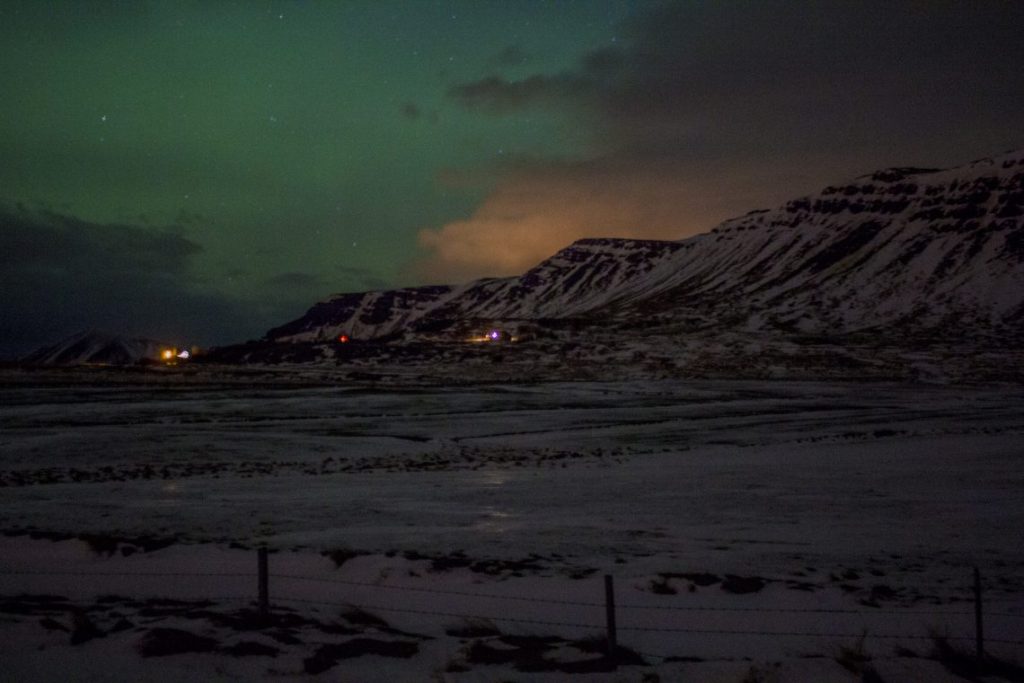 northern lights more mountain iceland winter Iceland solo female travel roadtrip