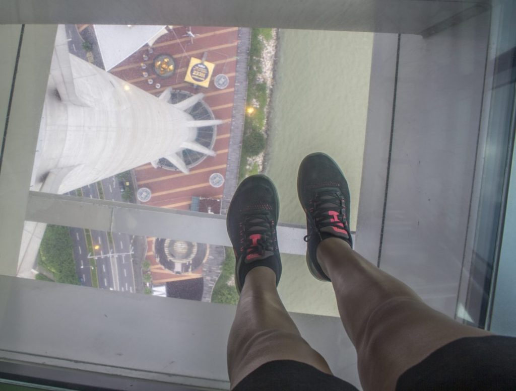 macau tower observation deck view looking down at landing spot bungee jump day trip